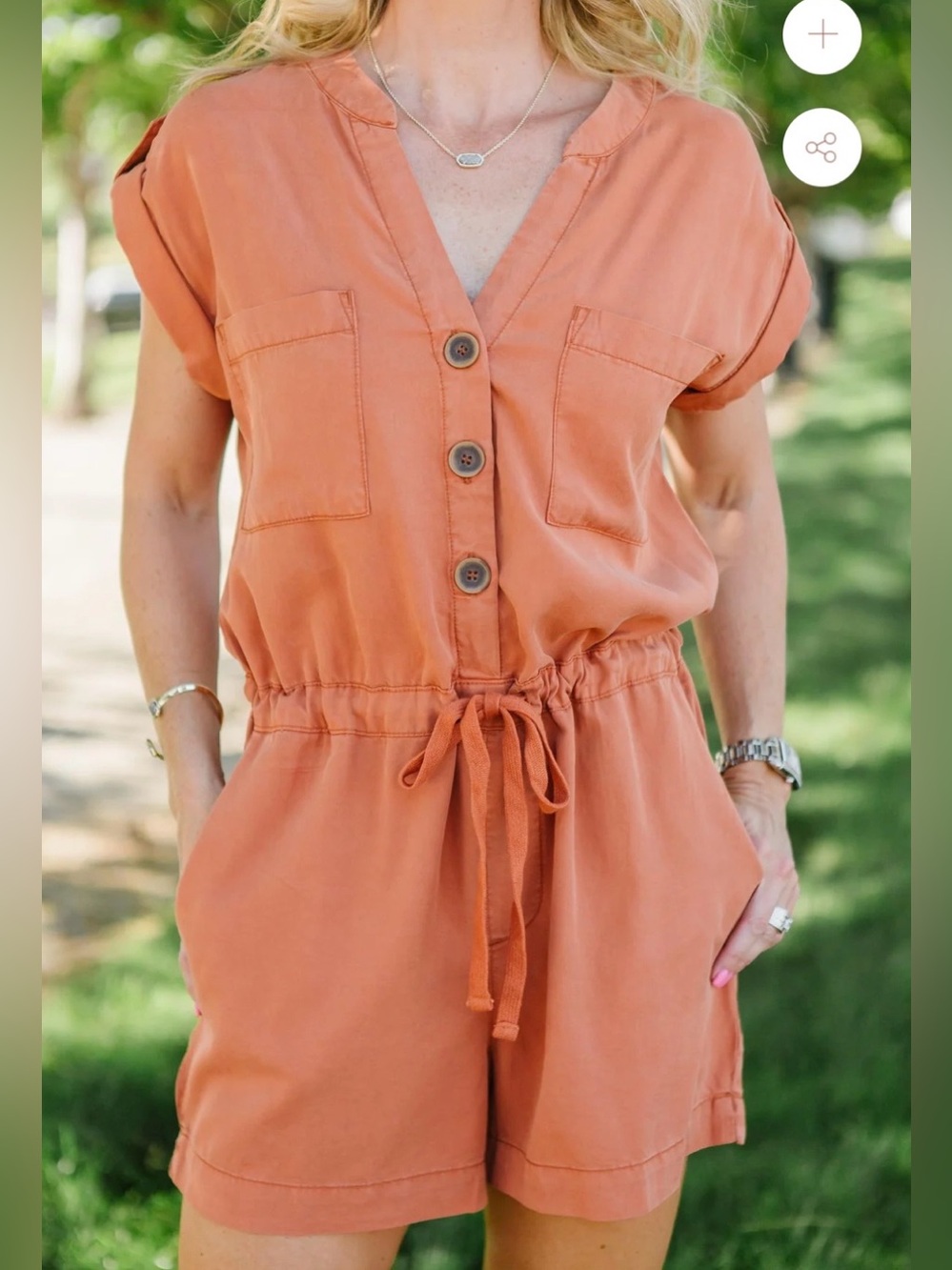 Sanctuary Orange Rust Romper